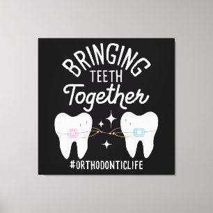 Lienzo Uniendo Dientes - Ortodoncista 