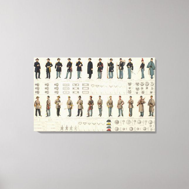 Lienzo Uniformes, ejércitos de los EE.UU. y la CS (Anverso)