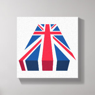Lienzo Union Jack, bandera británica en 3D