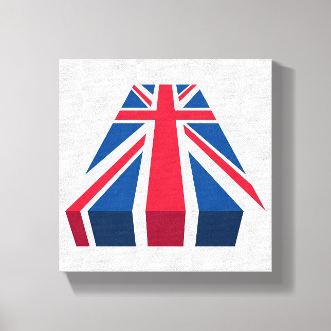 Lienzo Union Jack, bandera británica en 3D (Anverso)