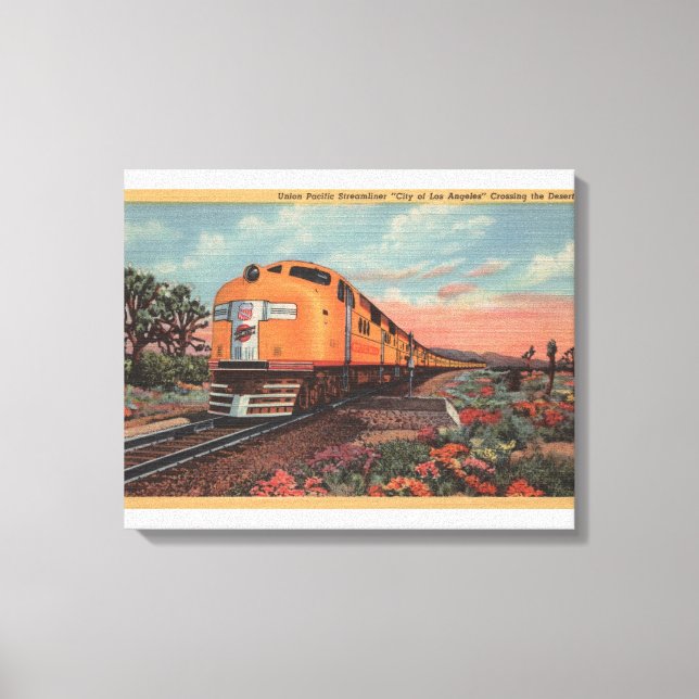 Lienzo Union Pacific Train, ciudad de Los Ángeles. (Anverso)