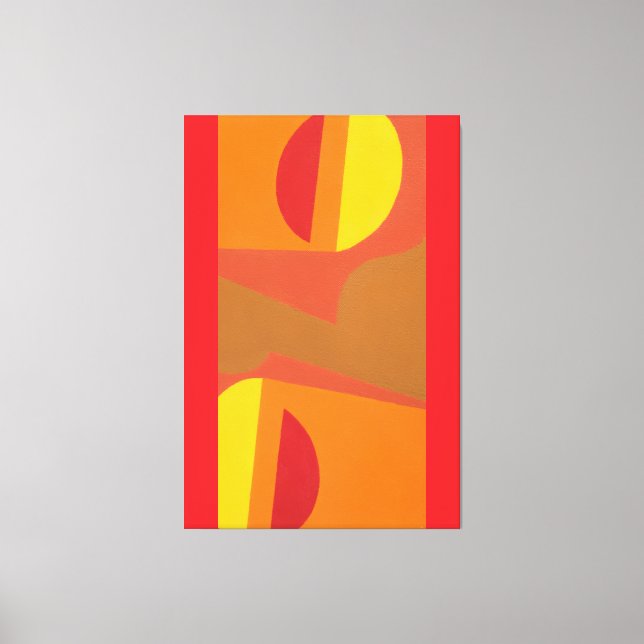 Lienzo Unique Orange Abstract Pattern Art Print (Anverso)