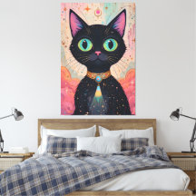 Universo de gato negro futurista atómico