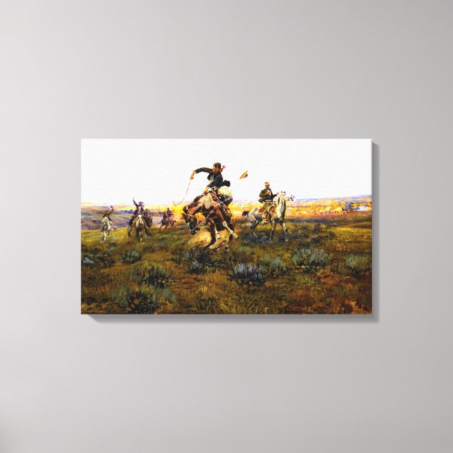 Lienzo Uno malo de Charles M. Russell (Anverso)