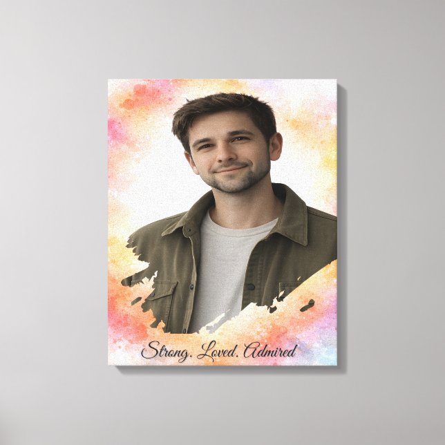 Lienzo Upload His Photo- Personalized Custom Gift for Him (Anverso)