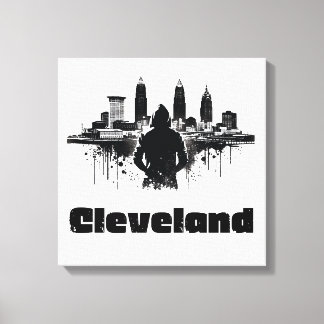 Lienzo Urban Cleveland Skyline Premium Canvas Art