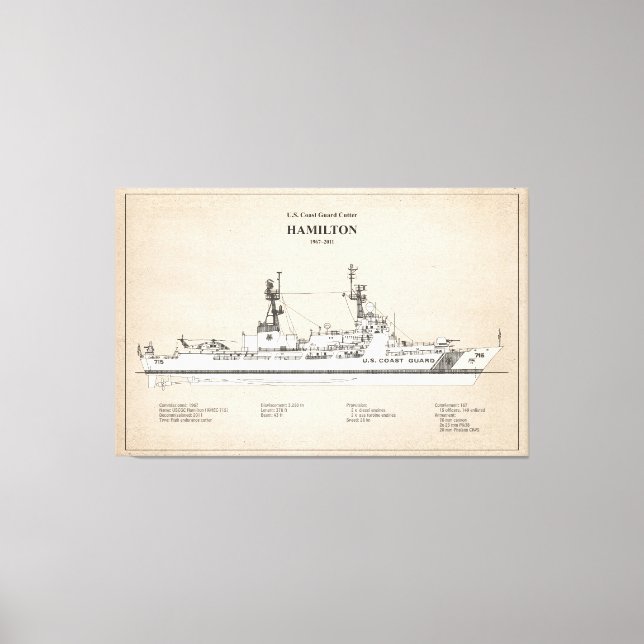 Lienzo USCG Cutter Hamilton whec-715 - SBD (Anverso)