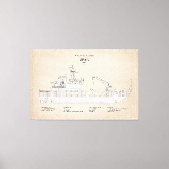 Lienzo USCG Cutter Spar wlb-206 - SBD (Anverso)