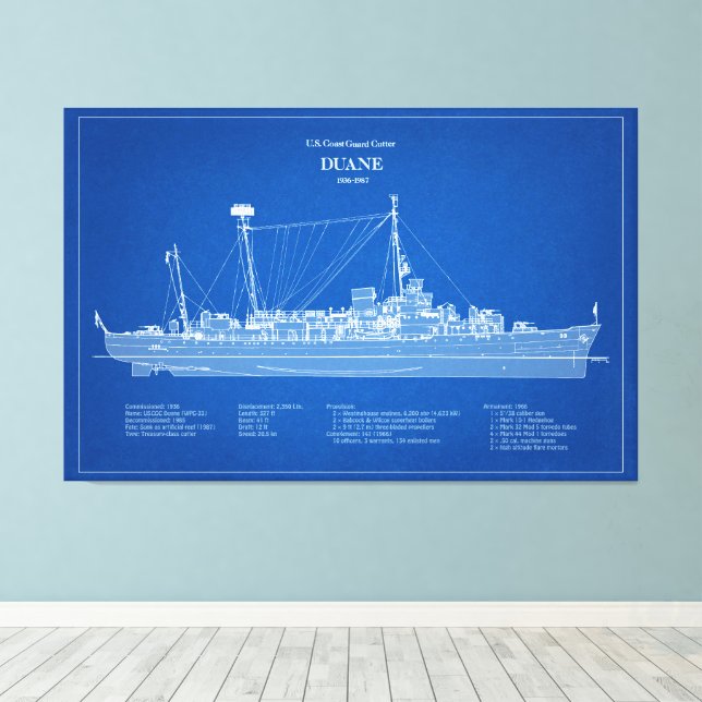 Lienzo USCGC Duane wpg-33 - ABD (Insitu (piso de madera))