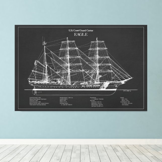 Lienzo USCGC Eagle wix-327 - PD (Insitu (piso de madera))