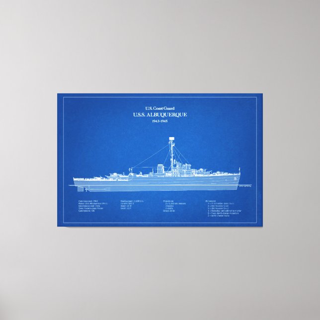 Lienzo USS USS Albuquerque PF-7 - ABD (Anverso)