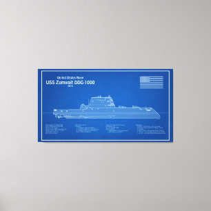 Lienzo USS Zumwalt - Planes de trazado de buques ABD