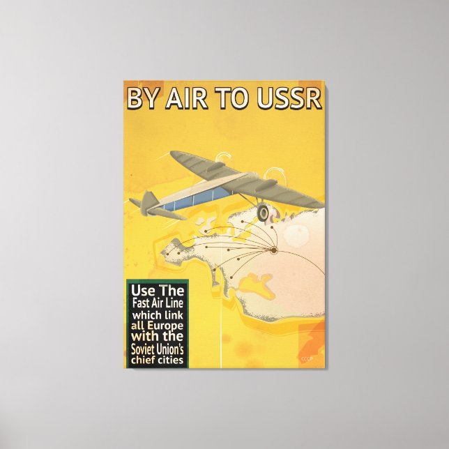 Lienzo USSR Poster de Viajes de Vintage soviético (Anverso)