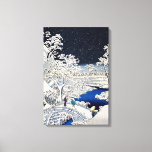 Lienzo Utagawa Hiroshige - Puente del Tambor en Meguro