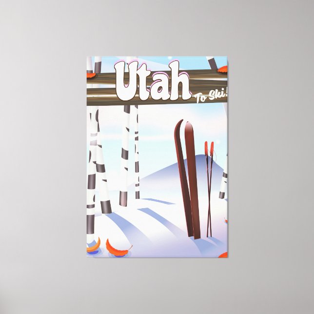 Lienzo ¡Utah para esquiar! (Anverso)