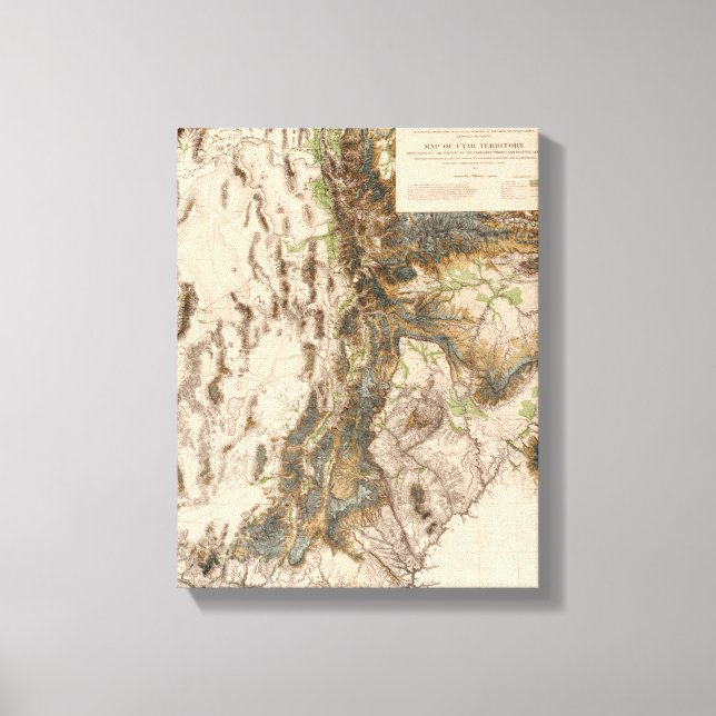 Lienzo UtahMapa panorámicoUtah (Anverso)