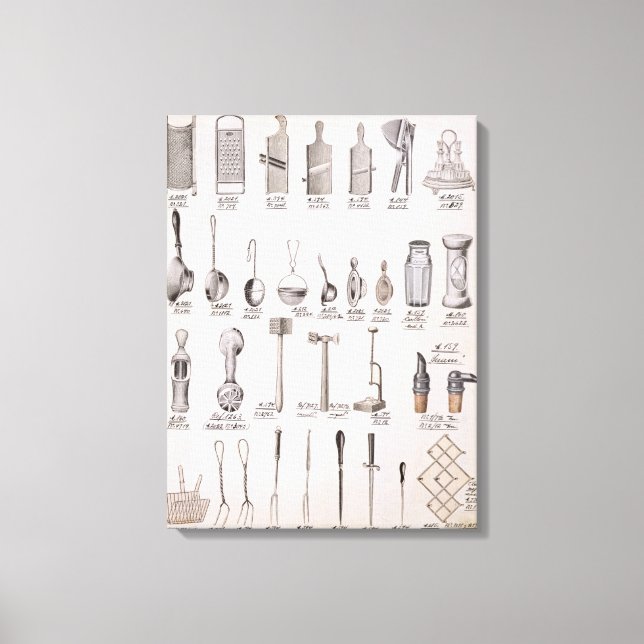 Lienzo Utensilios de cocina, de un catálogo comercial de  (Anverso)