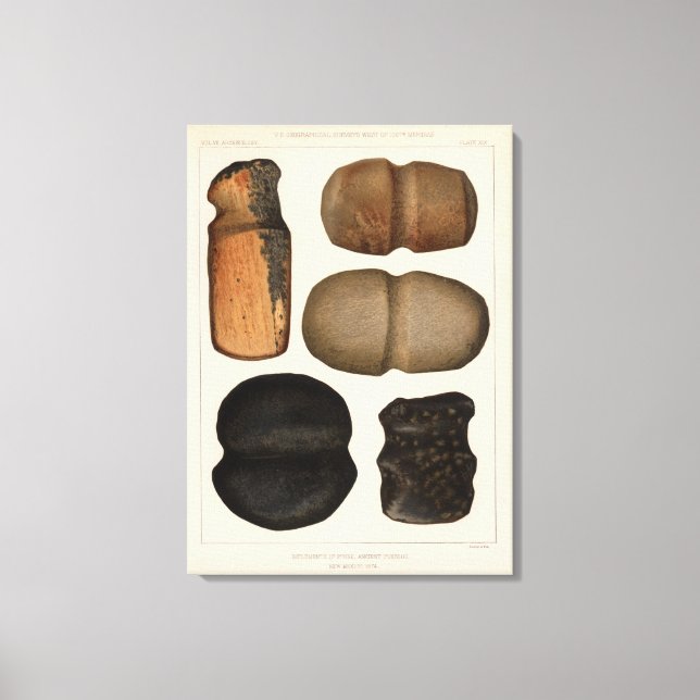 Lienzo Utensilios de piedra XIX, Nuevo México (Anverso)