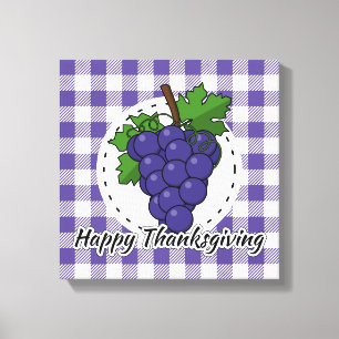 Lienzo Uva sobre la pasta violeta - Feliz día de gracias