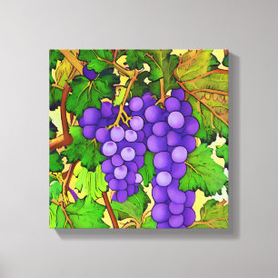 Lienzo Uvas moradas en una uva