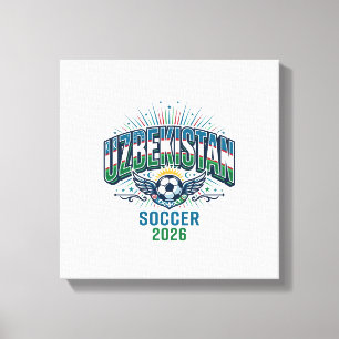Lienzo Uzbekistán Fútbol 2026 Fútbol Negrita Tipografía P