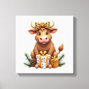 Lienzo Vaca Alta Linda Navidad Santa Vaca Alta Amor