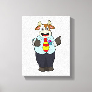 Lienzo Vaca como profesora con empate