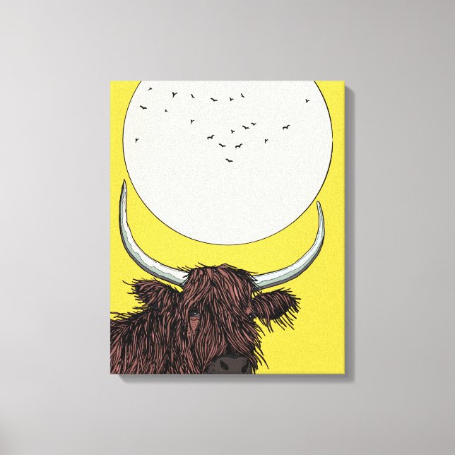 Lienzo Vaca de las Tierras Altas de Escocia (Anverso)