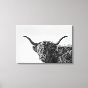 Lienzo Vaca de montaña sólida en monocromo