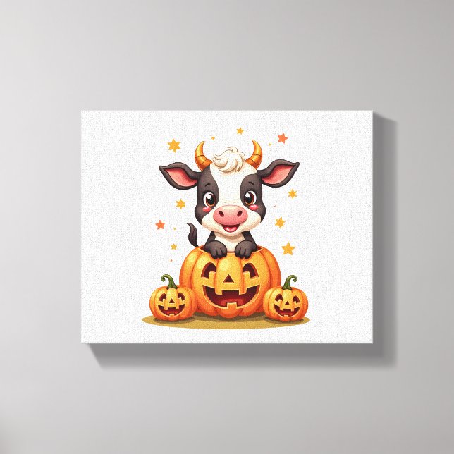 Lienzo Vaca de parche de calabaza (Anverso)