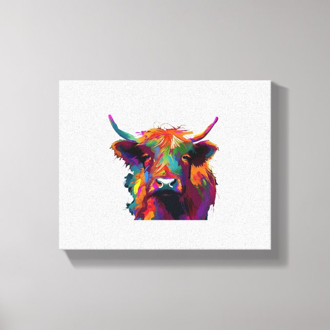 Lienzo vaca de tierras altas, vaca, vaca de tierras altas (Anverso)