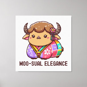 Lienzo Vaca en elegancia en tierras altas