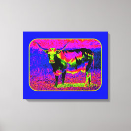 Lienzo Vaca Psicodélica Longhorn