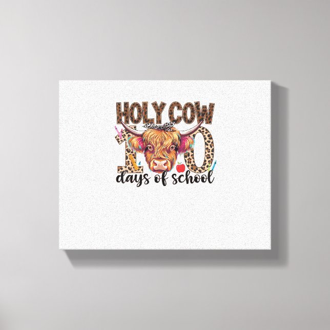 Lienzo Vaca Santa 100 días de escuela 100 días de enseñan (Anverso)