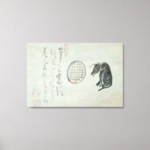 Lienzo Vaca, ventana oval y Haiku