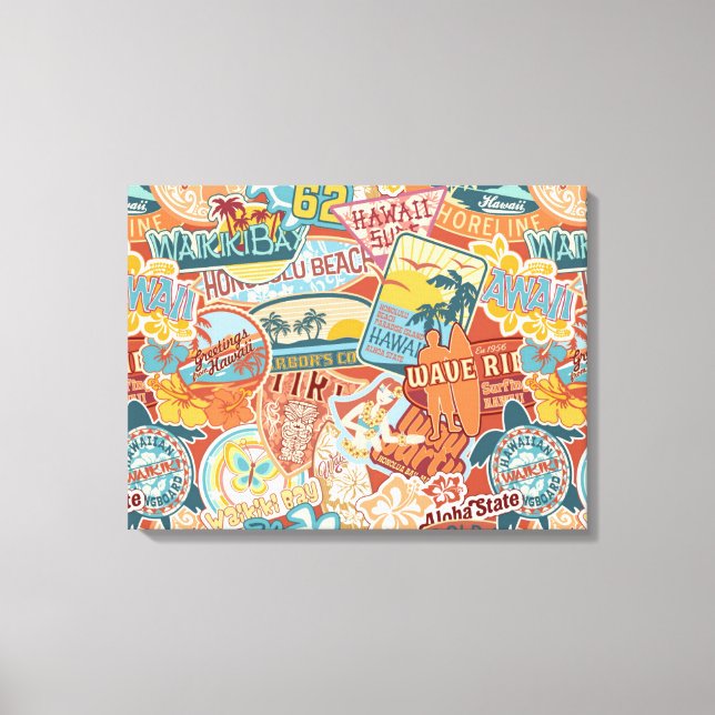Lienzo Vacaciones costeras Waikiki Bay Hawaii (Anverso)