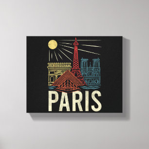 Lienzo Vacaciones en París, Fiesta en Francia, Torre Eiff