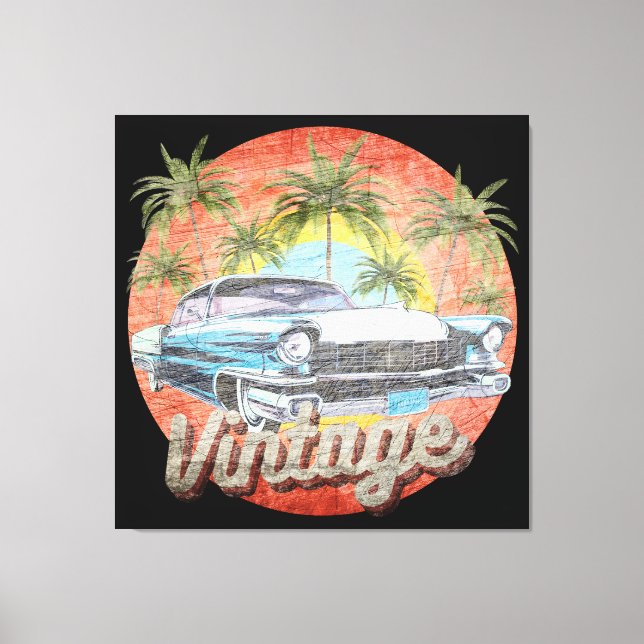 Lienzo Vacaciones rusticas de verano de coches de época (Anverso)