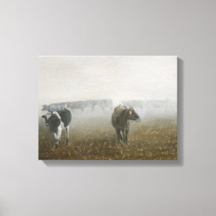 Lienzo Vacas en campo de maíz