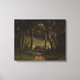 Lienzo Vacas en el camino en el bosque - Edward Bannister