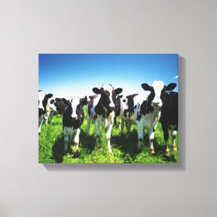 Lienzo Vacas en el campo, ciudad de Betsukai, Hokkaido