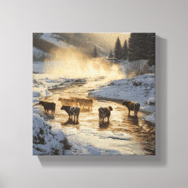 Lienzo Vacas en la niebla