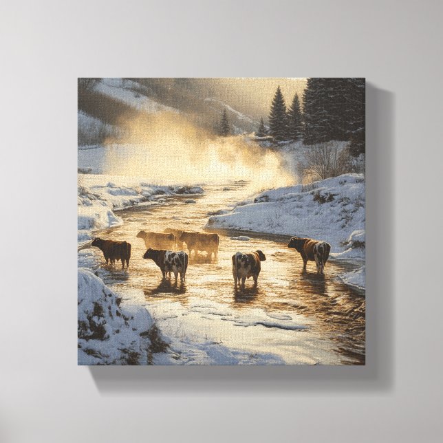 Lienzo Vacas en la niebla (Anverso)