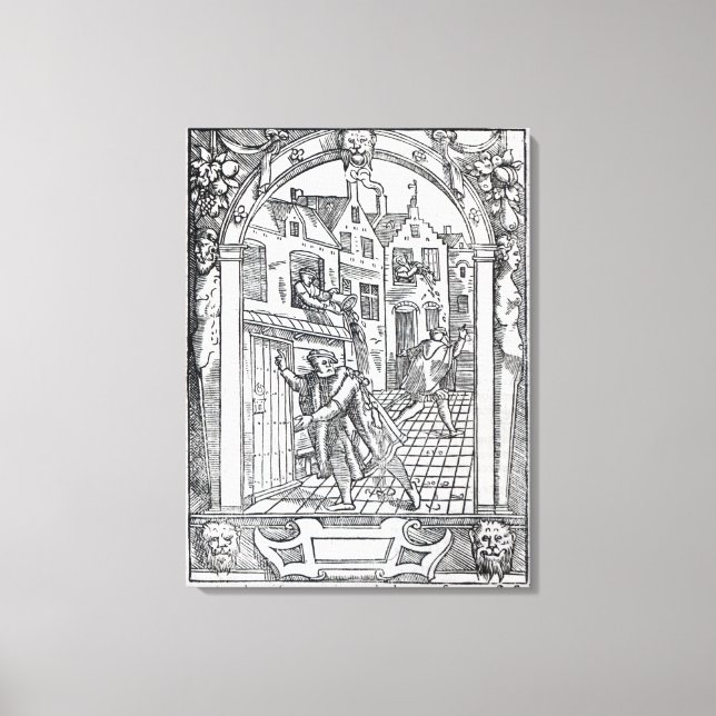 Lienzo Vaciando las macetas de la cámara (Anverso)