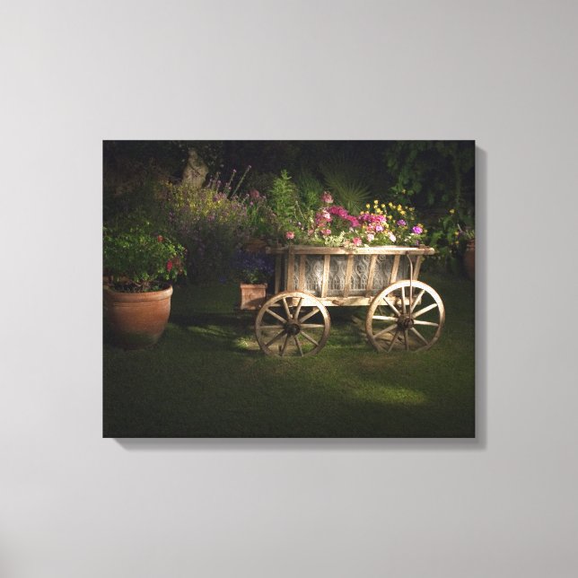 Lienzo Vagón vintage con flores (Anverso)