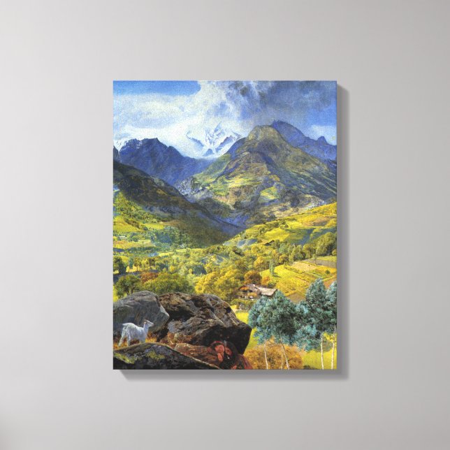 Lienzo Val d'Aosta (majestuoso paisaje alpino italiano) (Anverso)