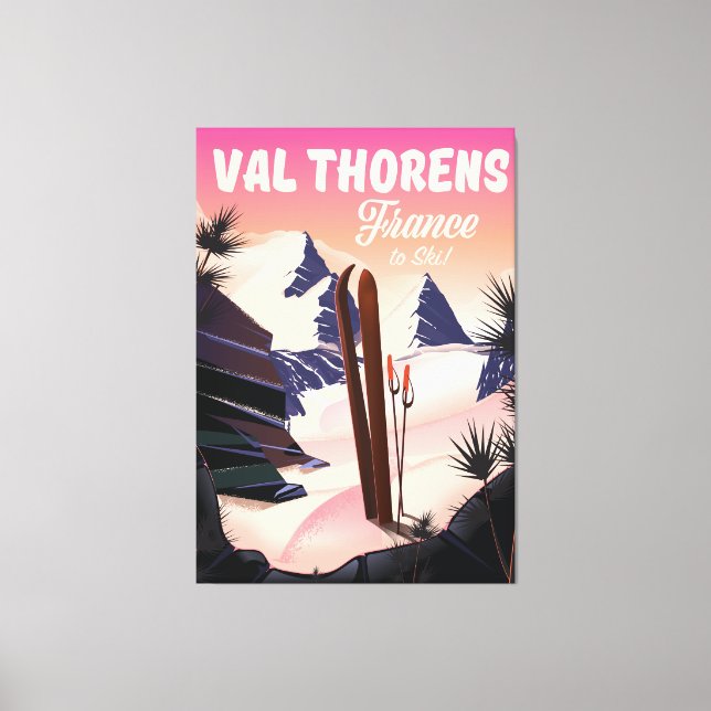 Lienzo Val Thorens, poster de esquí de Francia (Anverso)