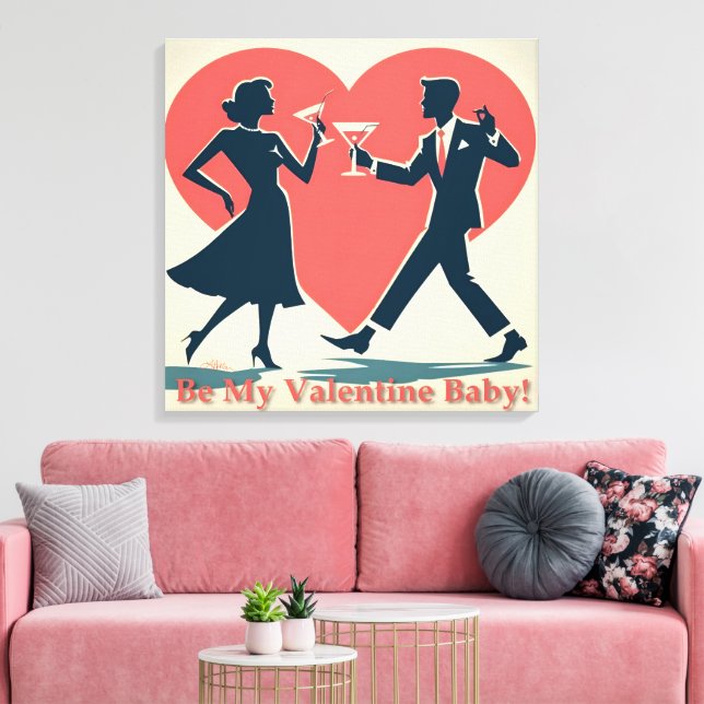 Lienzo Valentine Hip Martini Pareja de baile de mediados  (Insitu (Sala de estar))