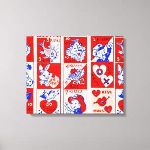 Lienzo Valentine Retro Love Hugs Cute Pattern