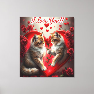 Lienzo Valentine's Day Cat Love American cat